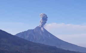 Mount Merapi spews ash following an eruption on May 11, 2018 in Yogyakarta, Indonesia.