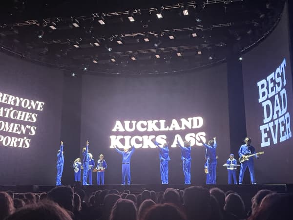 David Byrne and band perform 'T Shirt' at Spark Arena, 14 January 2026.