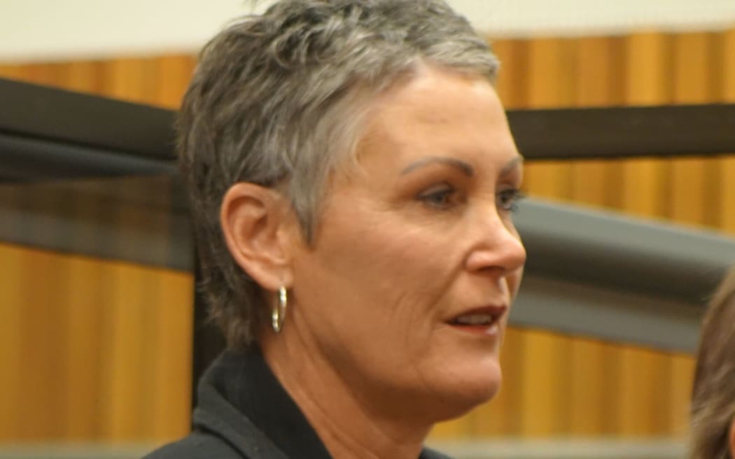 Susan Mouat during sentencing in the High Court in New Plymouth.