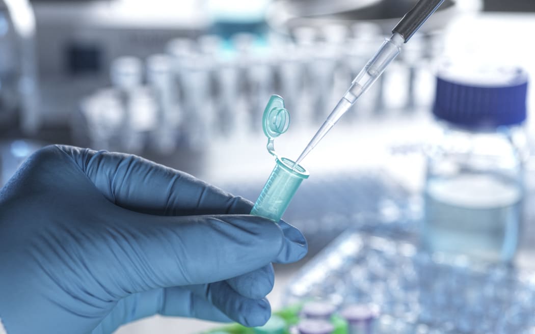 Pharmaceutical research. Scientist preparing sample ready for automated analysis in a lab.