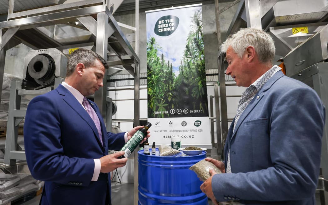 David Seymour at hemp business in Ashburton