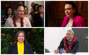 Clockwise from top left, Labour's Carmel Sepuloni, ACT's Karen Chhour, the Greens' Teanau Tuiono and National's Fonoti Agnes Loheni.