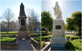 Queen Victoria and Captain James Cook statues in Christchurch