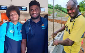 Timoci Tavatavanawai with his mother Melania Raqina, left, and his late father, Taitusi Tabaleka.

Photo/Melania Raqina