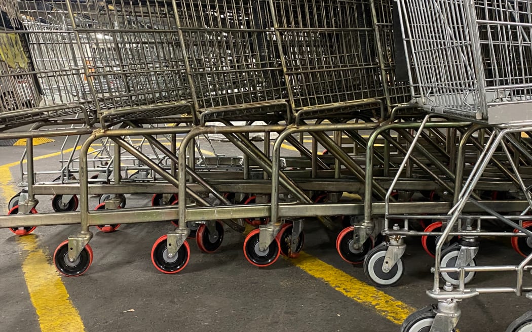Trolleys abandoned in Christchurch suburb of Riccarton.