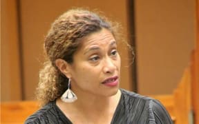Fiji Minister for Women Lyndah Tabuya speaks at parliament.