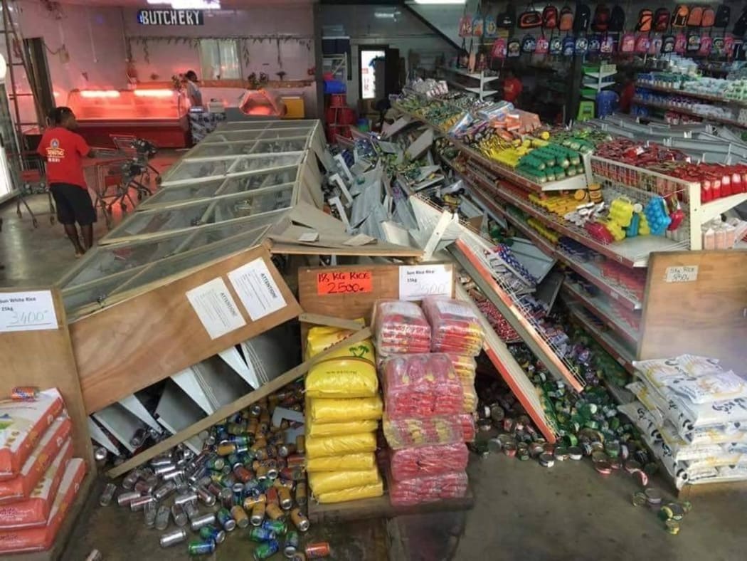 Damage from the 7.0 earthquake in the northern Vanuatu town of Luganville.