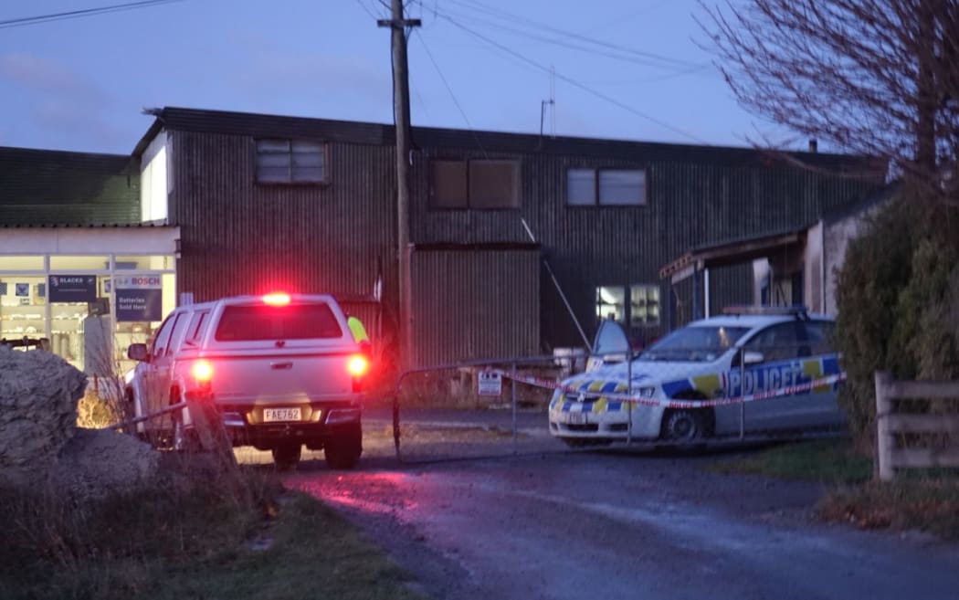 Police at the Heathstock Haulage lime quarry.
