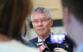Labour MP David Parker speaking to journalists