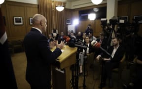 Christopher Luxon speaks to media after the reveal of the special votes in Election 2023