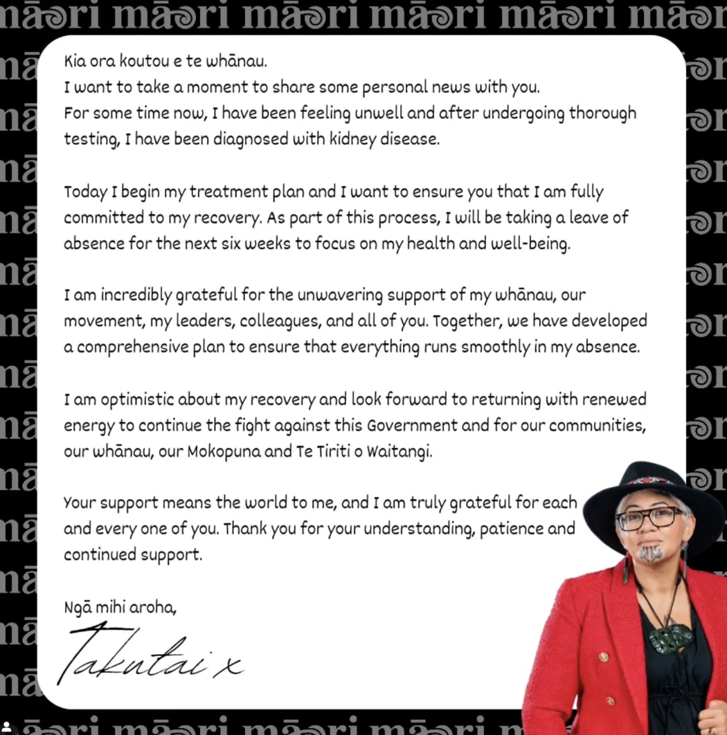 Takutai Kemp's post on social media.