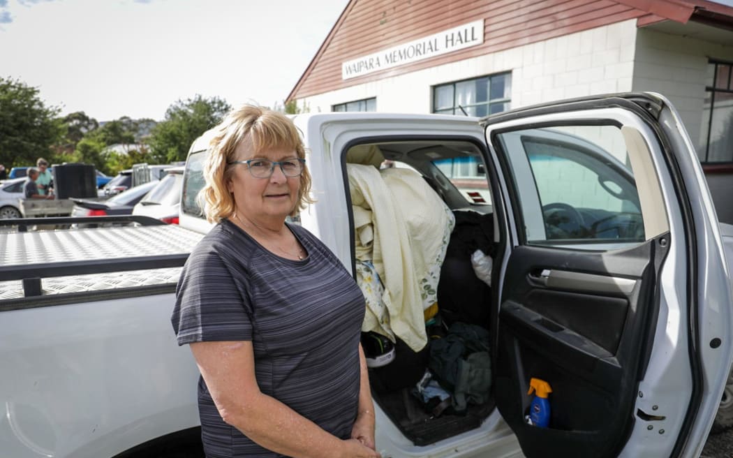Sally Thompson, pictured at the Waipara Memorial Hall. An evacuation centre was set up here on 18 February after a vegetation fire broke out in Canterbury's Waikari Valley.