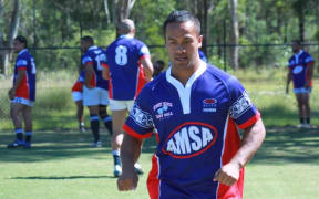 American Samoa players at the Cabramatta Nines rugby league tournament.
