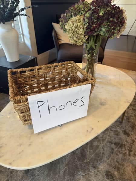 Ari Taylor's phone basket for his basketball team.