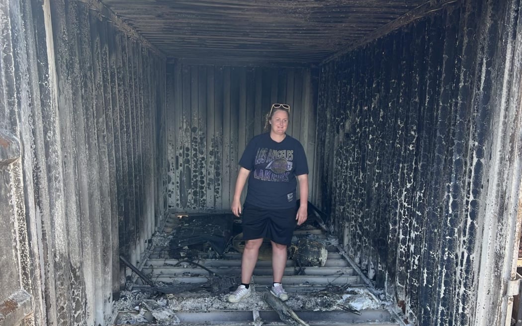 Anna Spark said she rushed to grab as many of her animals as she could and get out, but her container home was destroyed by the Port Hills fire.