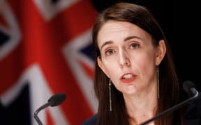 03092021 PHOTO: ROBERT KITCHIN/STUFF
L-R: 
Prime Minister Jacinda Ardern and Police Commissioner Andrew Coster hold a press conference with the details of the Auckland supermarket terror attack in the Beehive Theatrette on Friday evening.