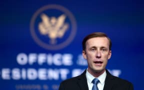 National Security Advisor nominee Jake Sullivan speaks after being introduced by President-elect Joe Biden as he introduces key foreign policy and national security nominees and appointments at the Queen Theatre on November 24, 2020 in Wilmington, Delaware. 