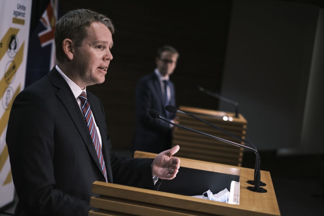 Covid-19 Response Minister Chris Hipkins and Director-General of Health, Dr Ashley Bloomfield.