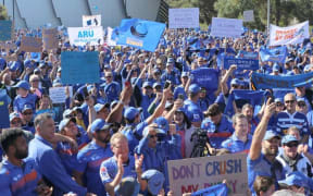 Western Force supporters at the rally