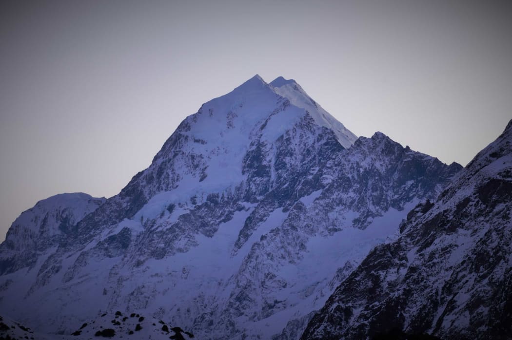 Mount Cook in snow.