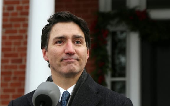 Canadian Prime Minister Justin Trudeau speaks during a news conference at Rideau Cottage in Ottawa, Canada on January 6, 2025. - Trudeau announced his resignation, saying he will leave office as soon as the ruling Liberal party chooses a new leader. (Photo by Dave Chan / AFP)