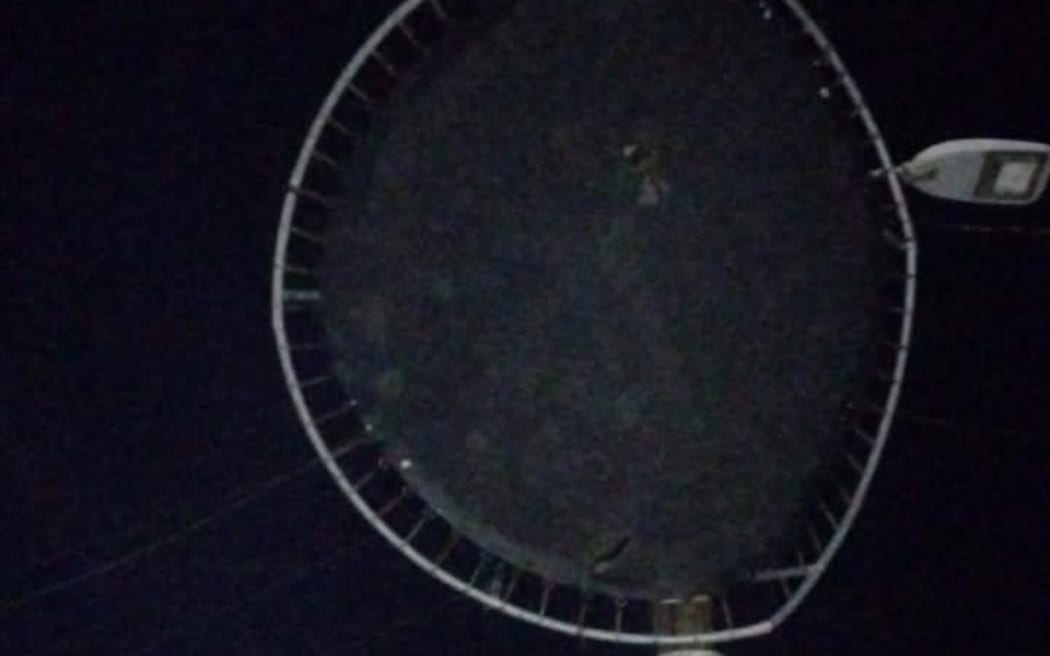trampoline on a power/lampost