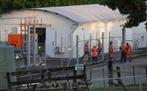 Top Energy workers at Kaikohe substation.