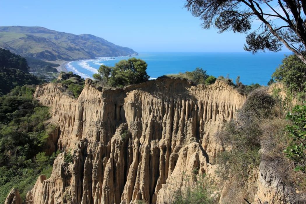 Cathedral Cliffs at Gore Bay in the Hurunui district.
