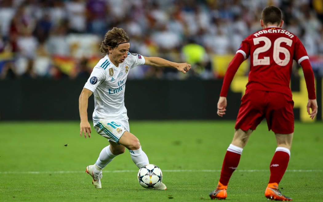 Luka Modric in action for Real Madrid against Liverpool.