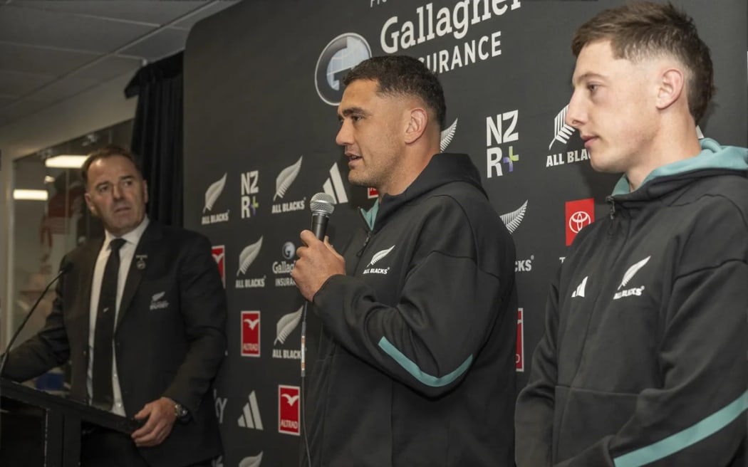 Codie Taylor and Cam Roigard at a sponsor's event.