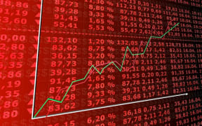 Graph showing stockmarket up.
