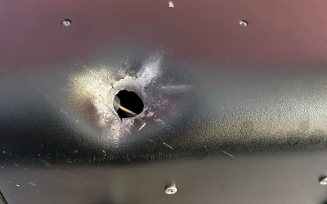 One camera appeared to have been hit with a bullet.