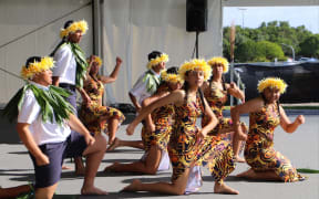 Lynfield College on the Niue stage at Auckland's Polyfest 2021