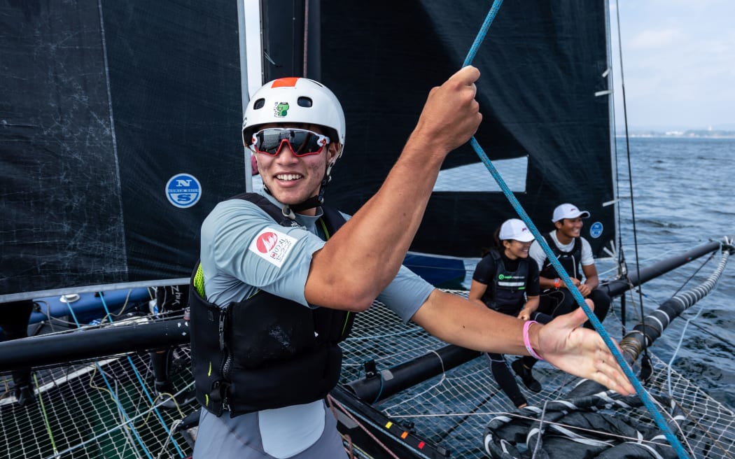 Leo Takahashi with Japan SailGP Team development camp in 2019.