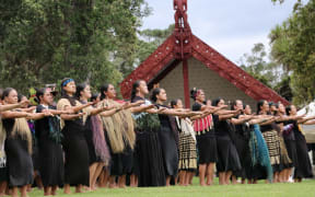 Pōwhiri for Te Arikinui Kuiini nga wai hono i te po and the Kiingitanga at Waitangi.