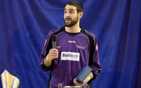 Atta Elayyan with the MVP award of the Futsal League,Futsal National League, Series 3, Auckland, December 2014.