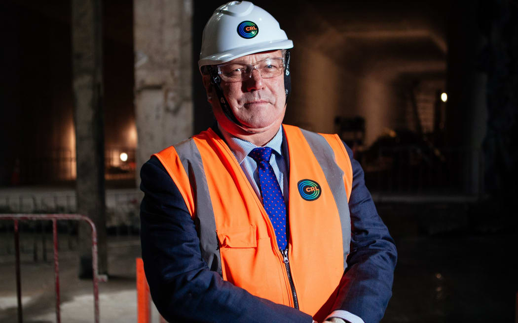 06122018 News Photo: Abigail Dougherty/Stuff. Breakthrough  ceremony held for the breakthrough of the tunnels for Auckland City Rail Link tunnel construction. Auckland Deputy Mayor Bill Cashmore