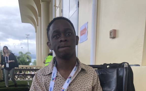 Kihembo Wilbert is a software engineer from Uganda, at CHOGM as a disabled representative