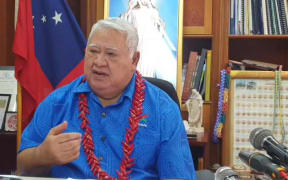 Samoa's caretaker prime minister and HRPP party leader Tuila'epa Sa'ilele Malielegaoi holds a Facebook briefing, 25 May 2021.
