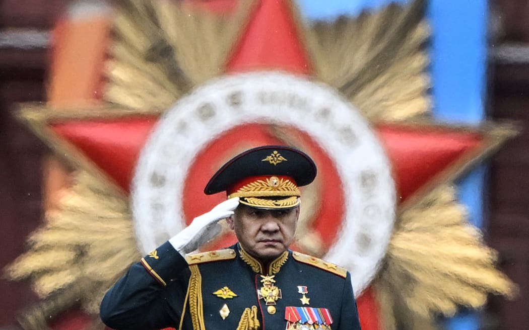 File photo. Russian Defence Minister Sergei Shoigu salutes to soldiers as he is driven along Red Square during the Victory Day military parade in central Moscow on 9 May, 2024.