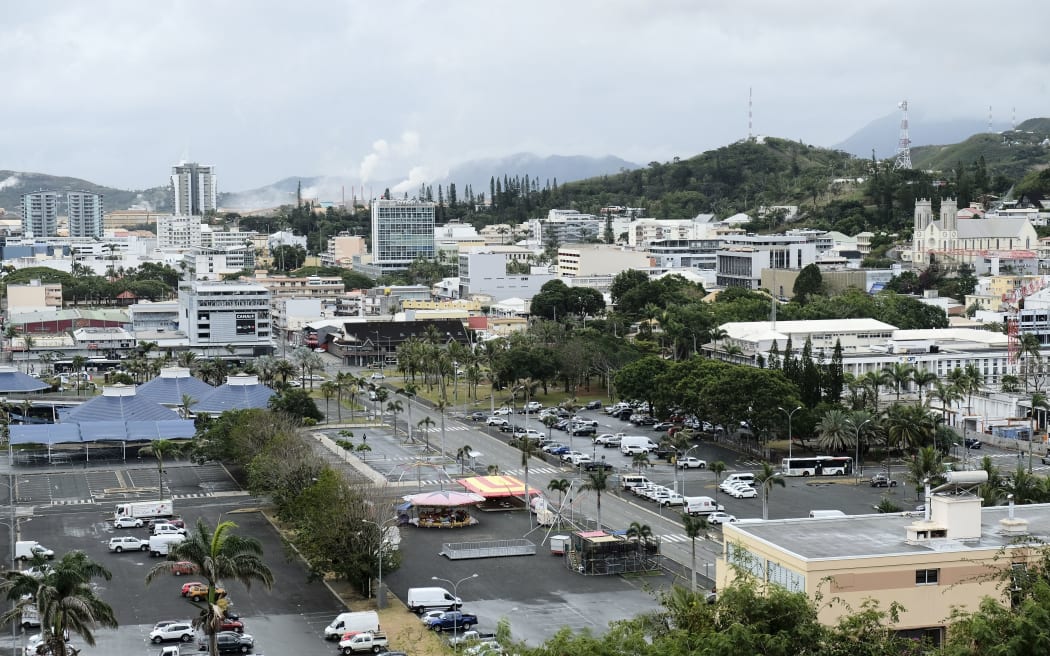This picture taken on September 7, 2021, shows a view of the almost deserted city centre of Noumea, in the French Pacific territory of New Caledonia. - New Caledonia imposed a new coronavirus lockdown starting on September 7, 2021, after three new cases were confirmed