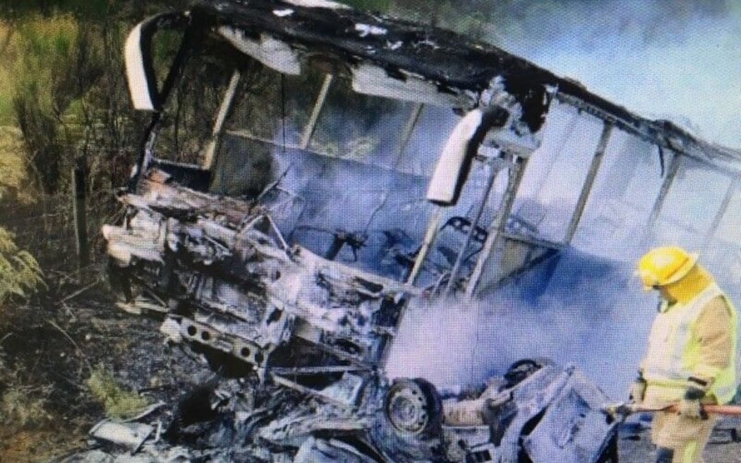 A photo from a driver who was at the scene near Te Anau.