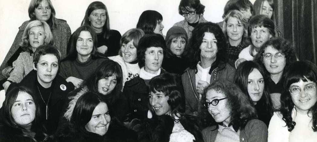 Auckland Women’s Liberation at Kitty Wishart’s house in Princes St about 1972. Sandra Coney is second from right, second from the top. "I remember everyone of these women vividly," she says.