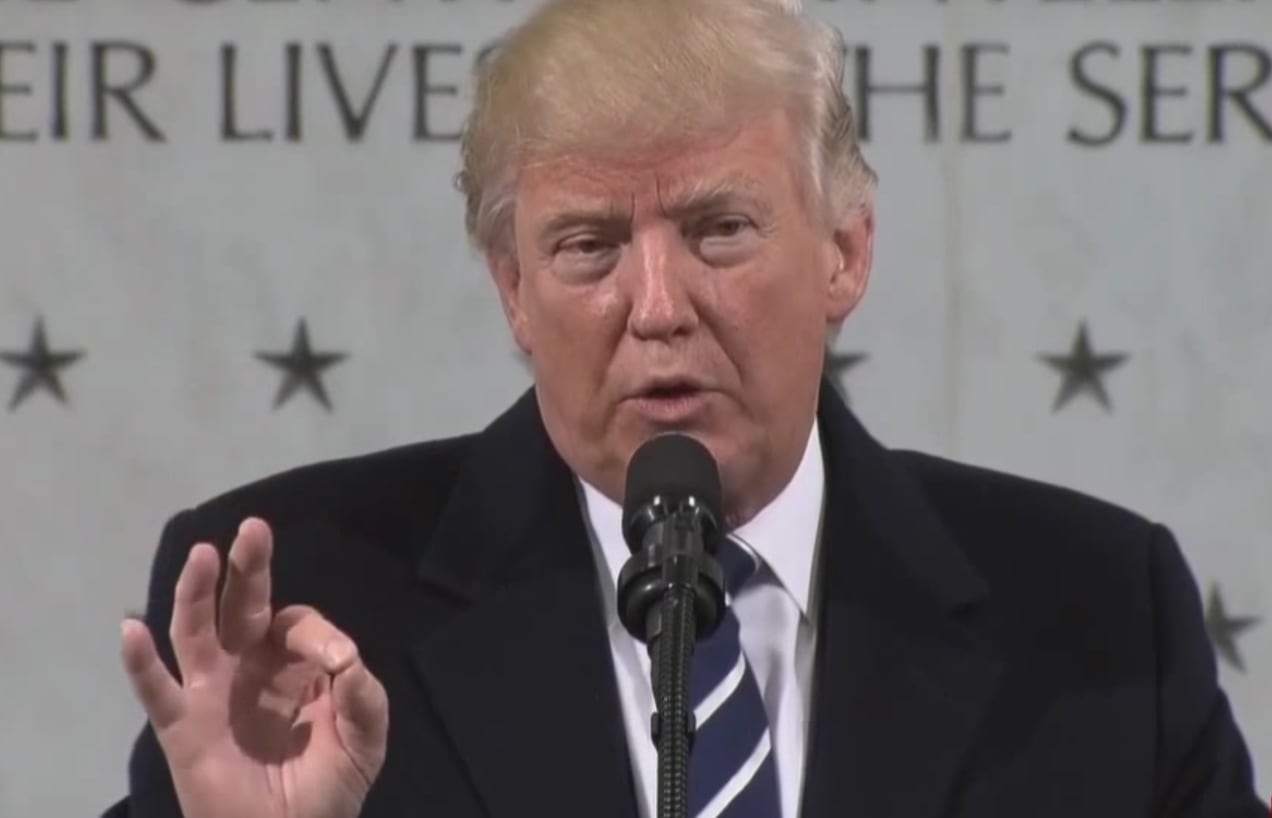 President Trump speaking at the CIA.