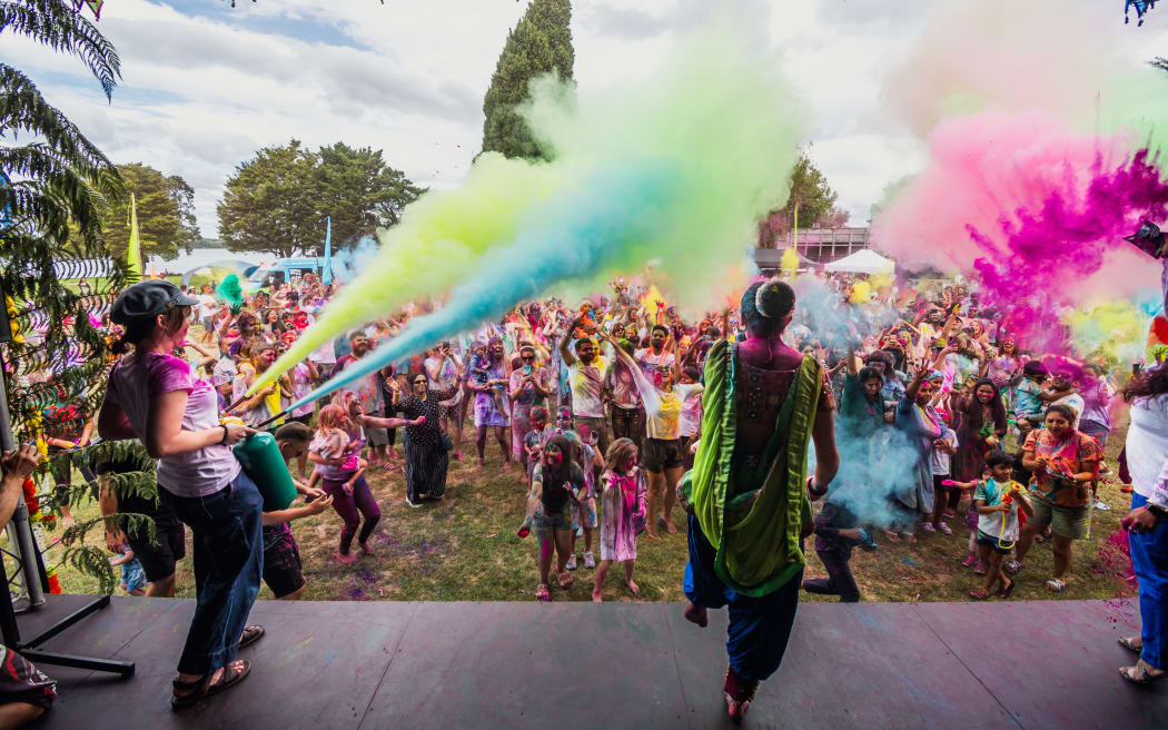 Thousands attended Holi Colour Splash in Tauranga’s Memorial Park.