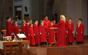 The Auckland Boys' Choir lead the worship at Holy Trinity Cathedral, Auckland.