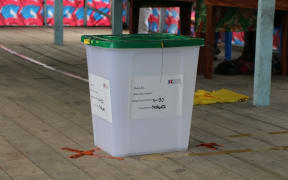 The first ballot box used in Bougainville's independence referendum, in Buka.