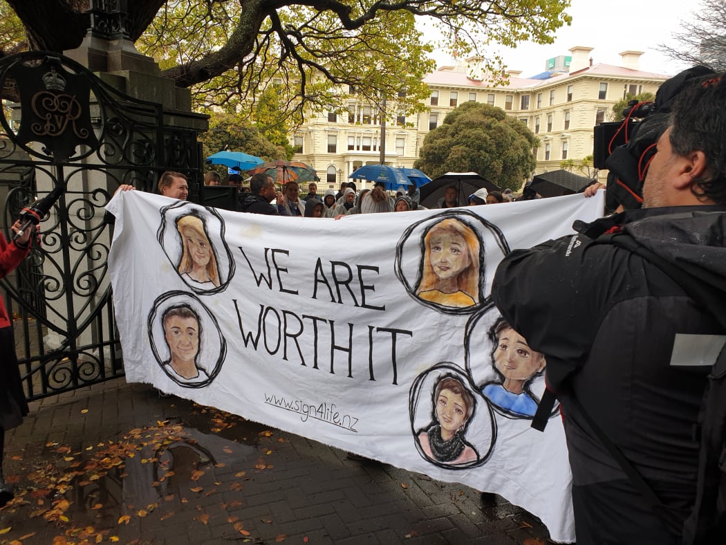 Pharmac protest outside Parliament