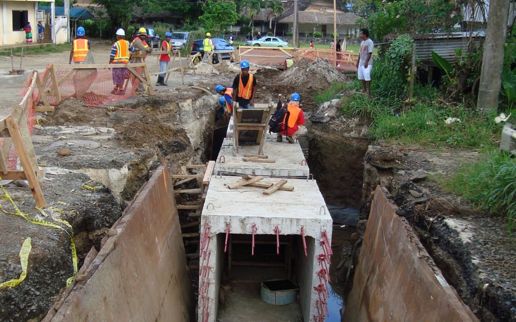 The FSM's Project Management Unit has overseen numerous US-funded infrastructure projects, including the over $25 million Chuuk road and sewer project (pictured here in this 2011).