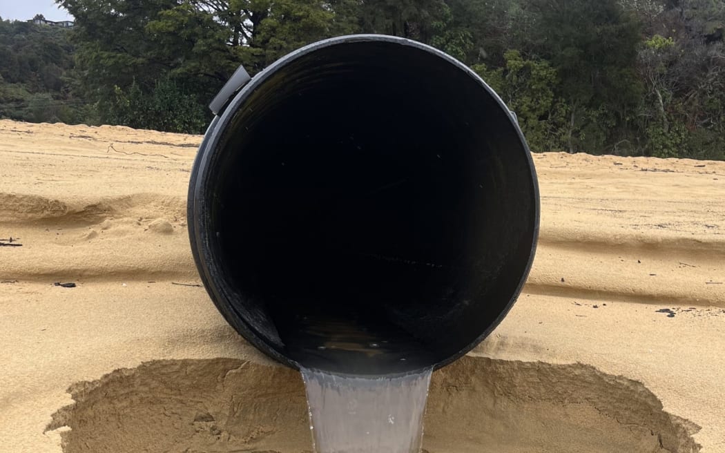 The faecal indicator bacteria has been traced to a stormwater pipe that drains onto the beach.